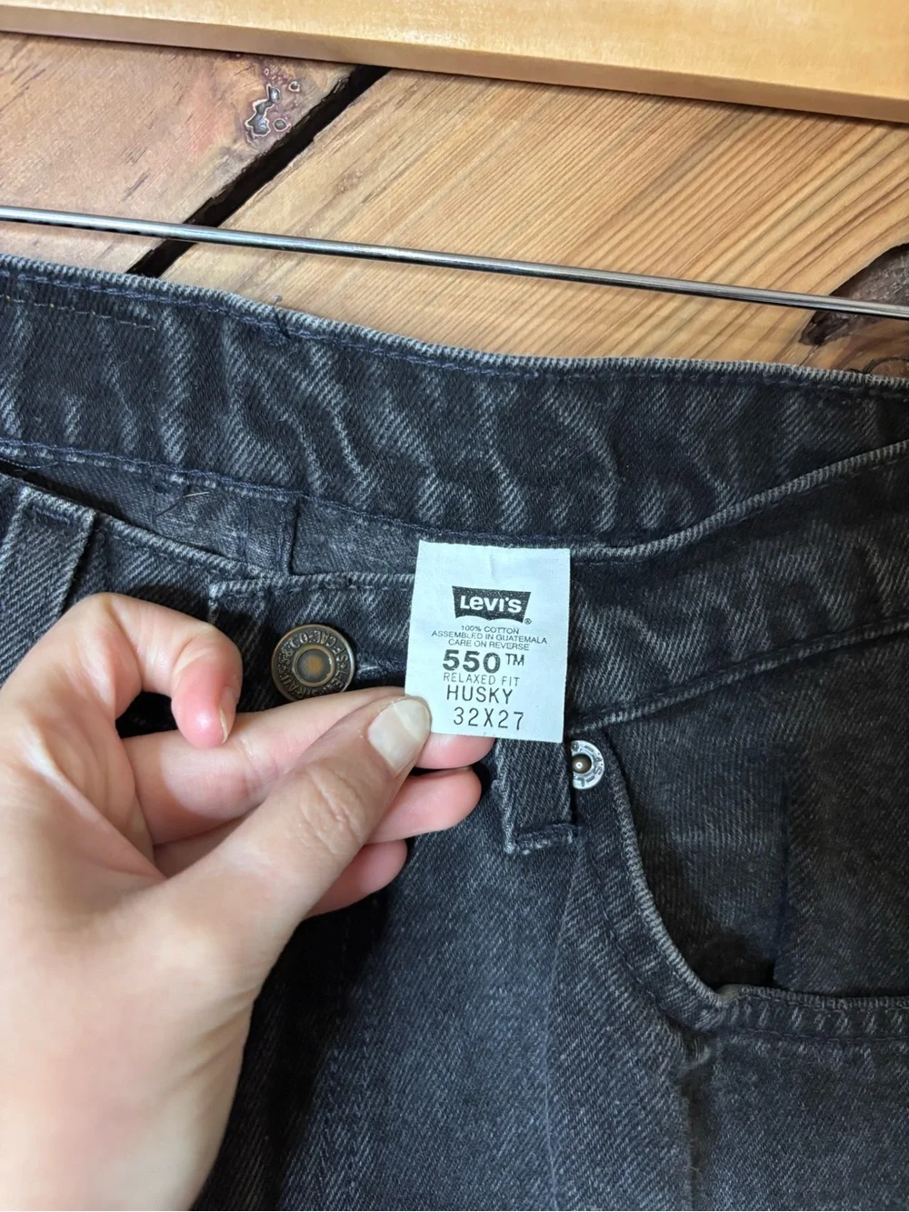 Vintage Levi's Orange Tab 505 black cotton jeans 32x27